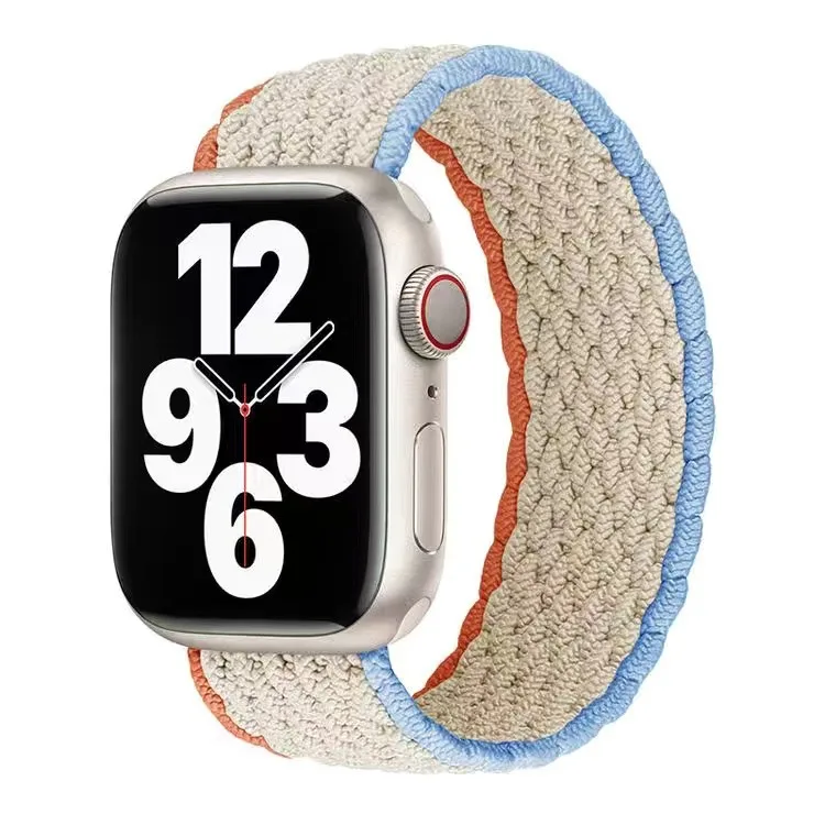 Подходящ за Apple Watch S8, Еластични Тъкани Взаимозаменяеми гривна с една Линия, Нова Цветна гривна 7/6/5/4/3/2/1/SE, Аксесоар за Каишка за часовник