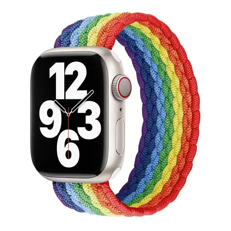 Подходящ за Apple Watch S8, Еластични Тъкани Взаимозаменяеми гривна с една Линия, Нова Цветна гривна 7/6/5/4/3/2/1/SE, Аксесоар за Каишка за часовник