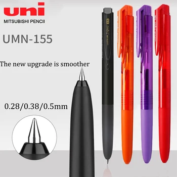 1 Бр. Гел химикалка UNI UMN-155N Лимитированная, нов ъпдейт По-плавно 0.28/0.38/0.5 химикалка писалка мм, Цветна Водна писалка, Офис аксесоари