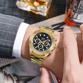 Модерен мъжки часовник от неръждаема стомана с календар 
