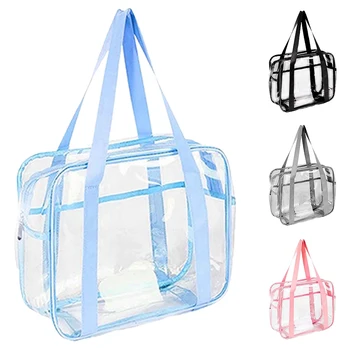Нови Прозрачни Козметични чанти Голям Капацитет Прозрачна Косметичка Преносим Пътен Органайзер за Тоалетни принадлежности Чанта за съхранение на червило