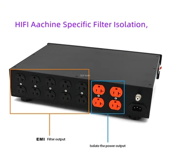 Отлична система за обработка на мощност кабинетного тип EMI, специална изолация филтри HIFI Aachine, подходяща за аудио системи от висок клас.Добре