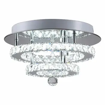 През цялата Тавана лампа с кристали K9, модерна луксозна led полилей скрит монтаж, Хол, трапезария, спалня, коридор